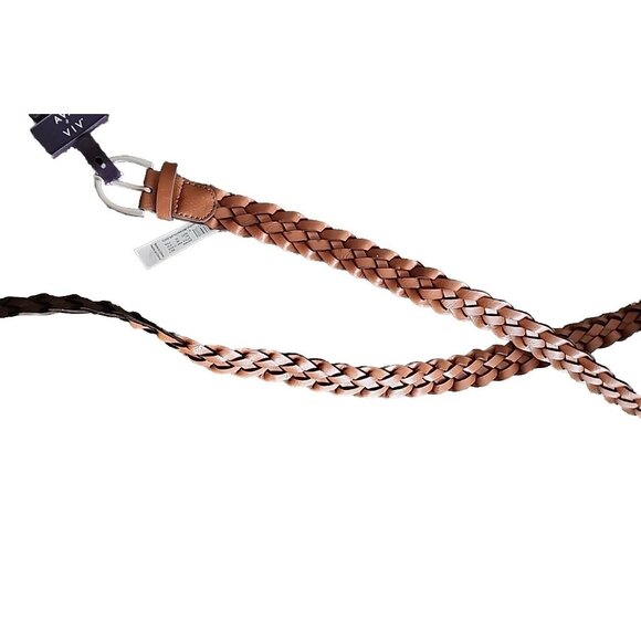 Ava & Viv Womens Braided Brown Faux Leather Belt Size 1X With Silver Buckle - Picture 5 of 5